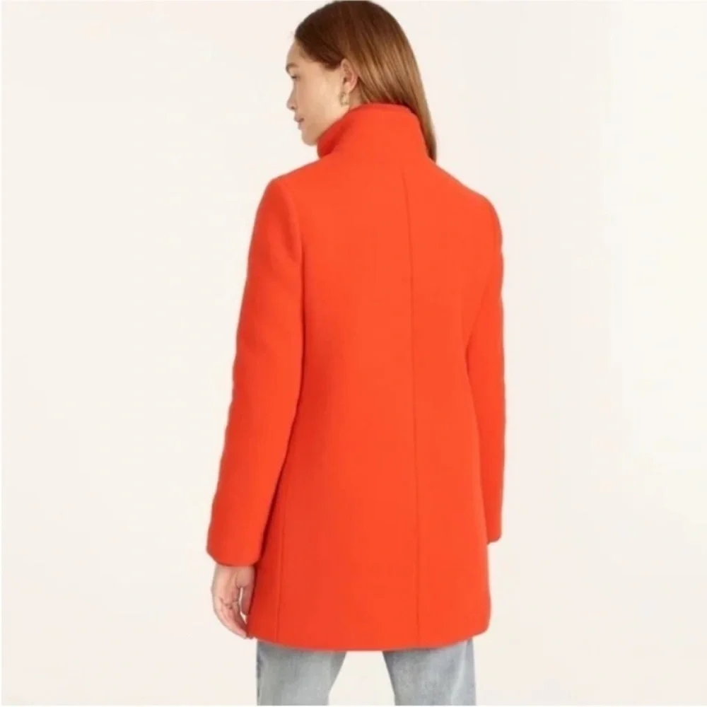 JCrew Lodge Coat Jacket Orange Stadium Wool 2
